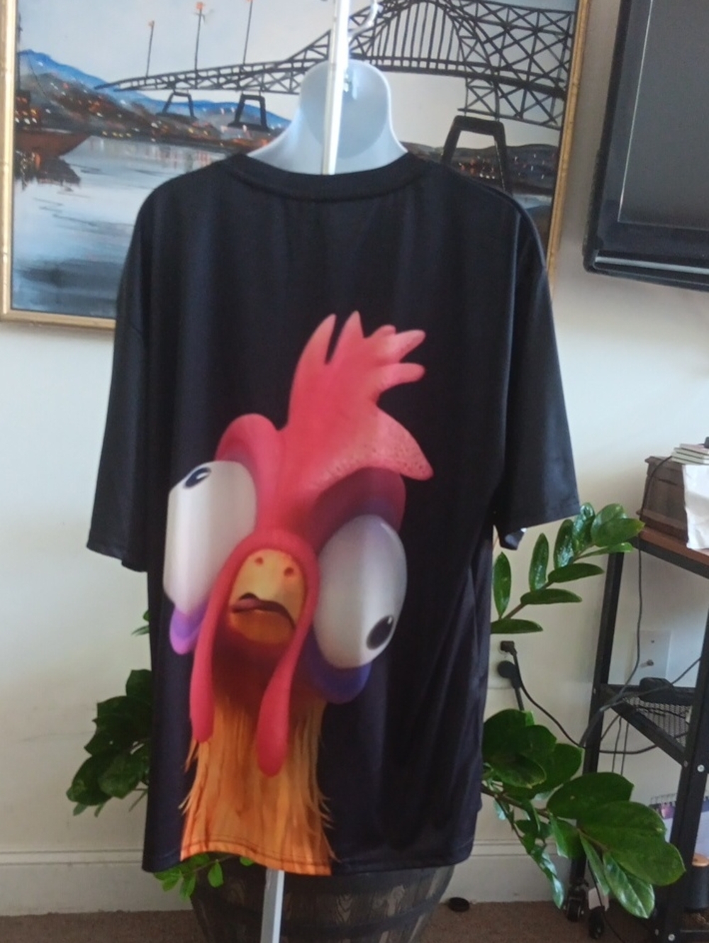 Moana Hei Hei Chicken Tee Stretchy P2P 25"  L31" 3XL - Picture 3 of 4